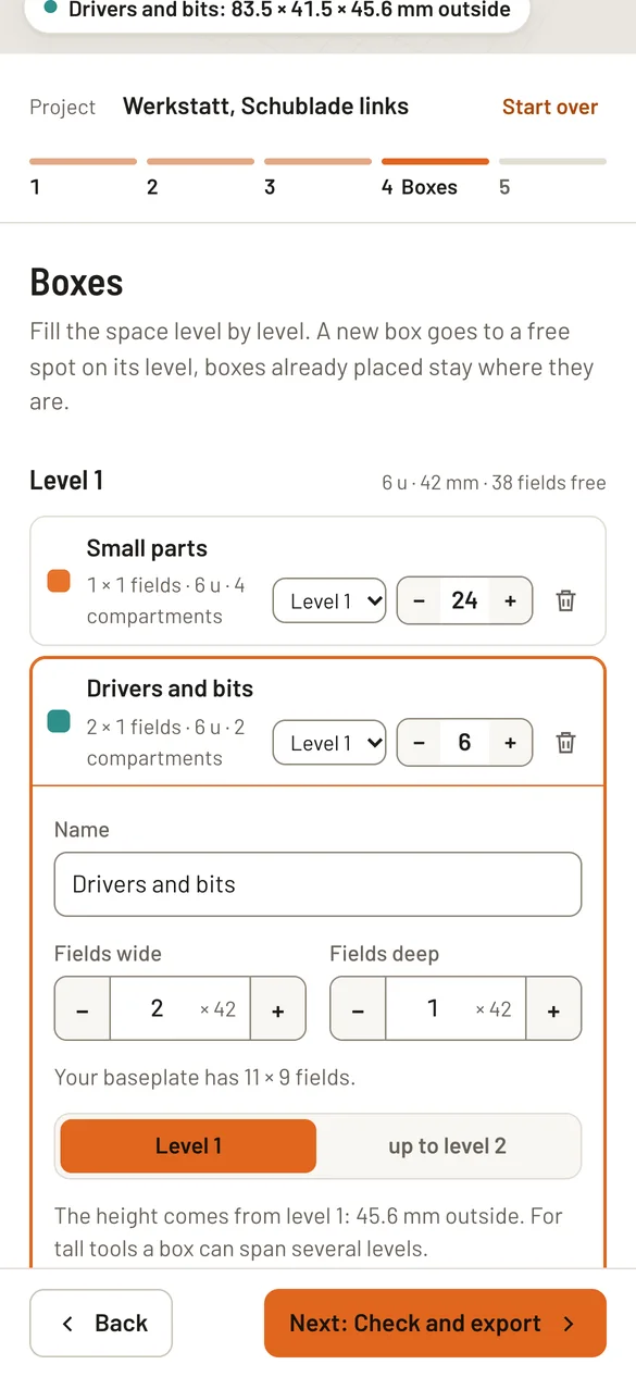 Box editor on a phone
